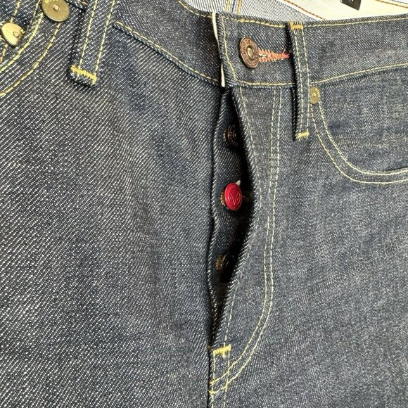 HIUT Denim Jeans Mens Size 29 x 34 Selvedge Skinr Button Fly 100% Cotton - Picture 3 of 10
